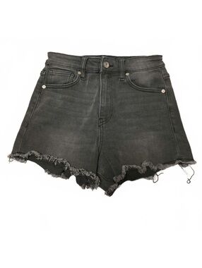 Kendall + Kylie Black Distressed Denim Shorts with Frayed Hem